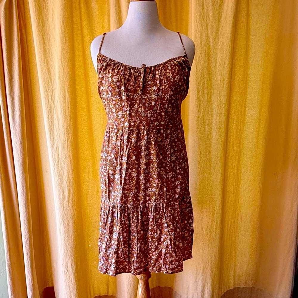 Old Navy Gold Mini Babydoll Sundress Sleeveless Spaghetti Strap